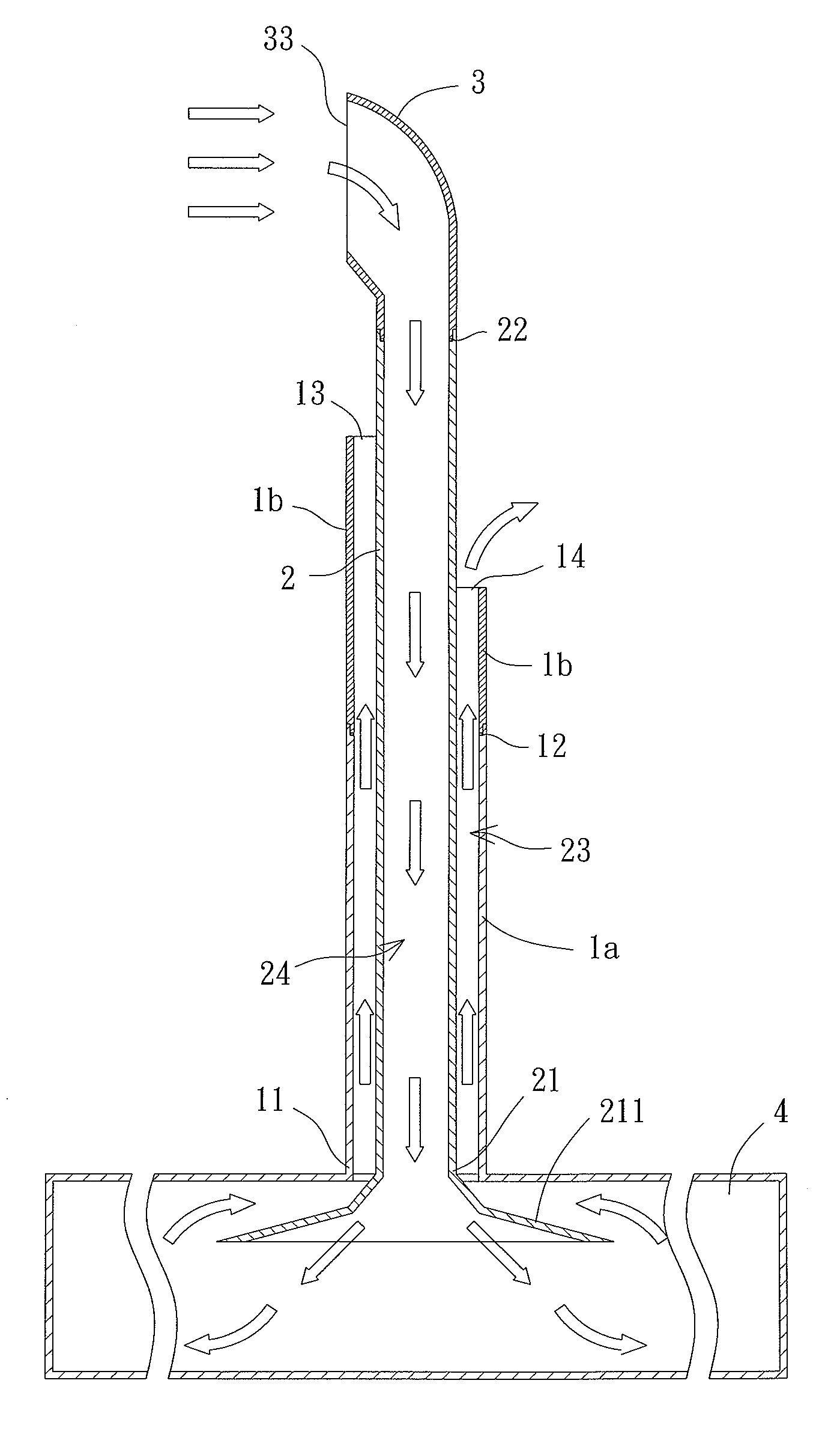 Intake and Exhaust Method and A Structure Utilizing the Same