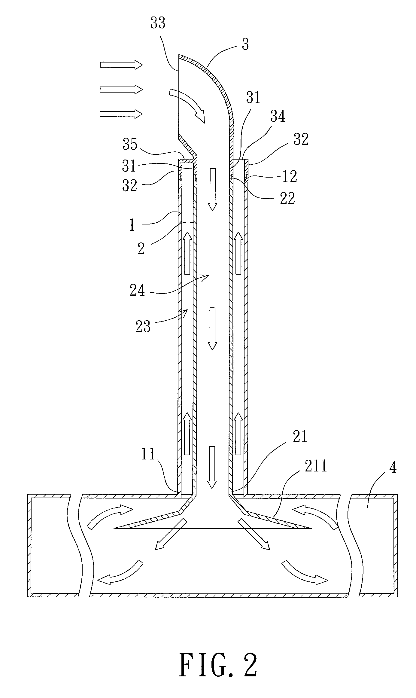 Intake and Exhaust Method and A Structure Utilizing the Same
