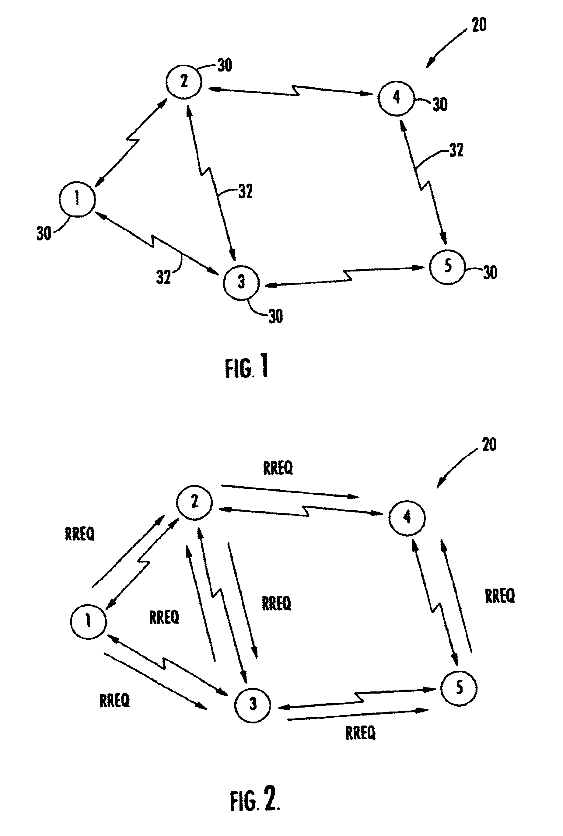 Multiple path reactive routing in a mobile ad hoc network