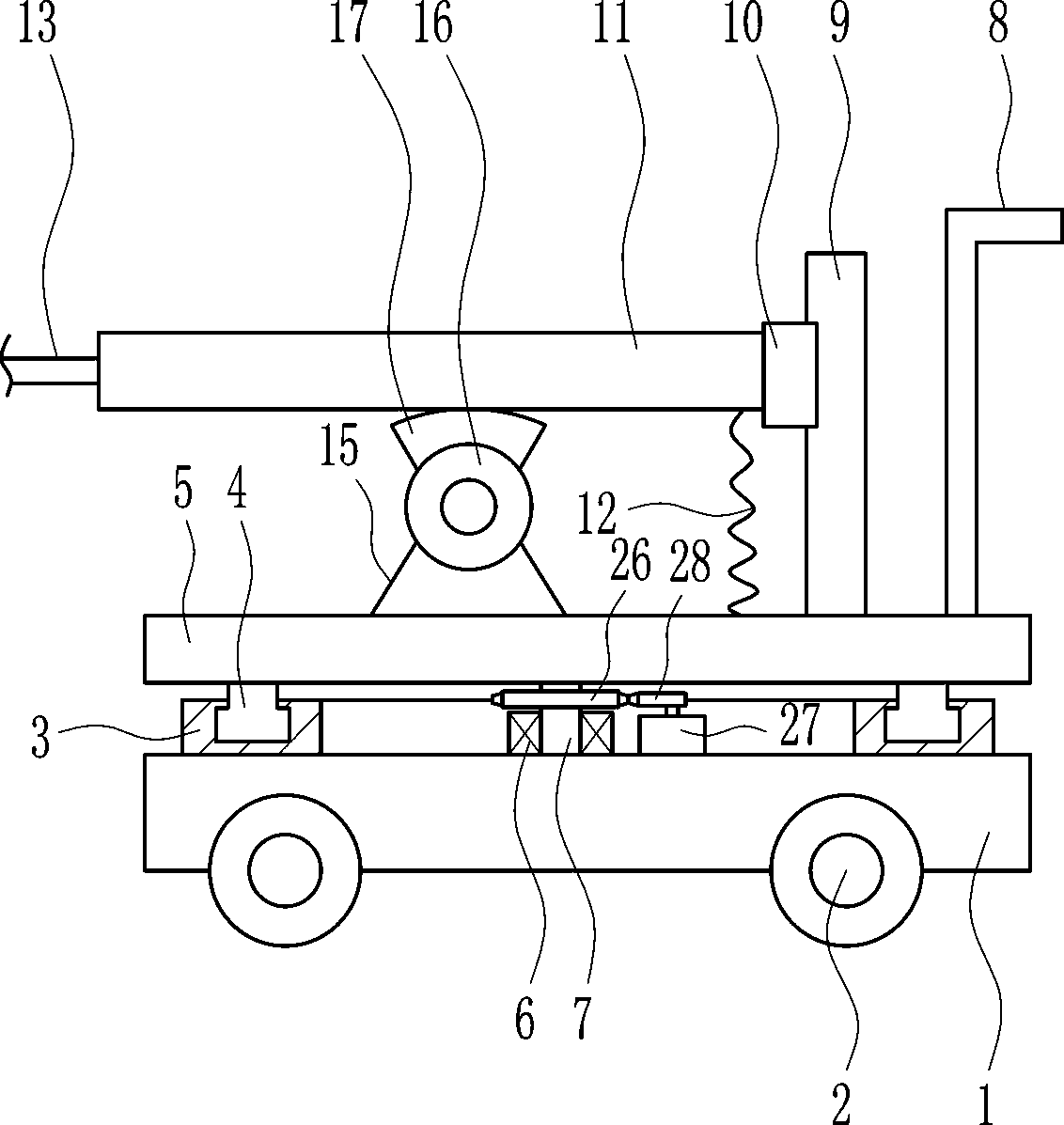Dry joint filler leveling device for road construction