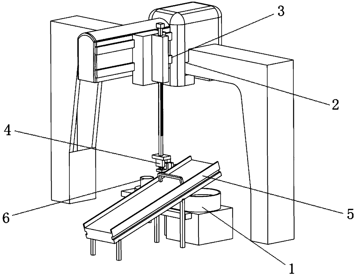 Bush feeding and end cover discharging device for cross-flow end covers