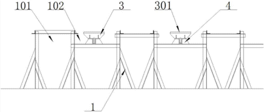 Double-sided mounting method for guide rail brackets in front jig states of transverse bulkheads of container ships