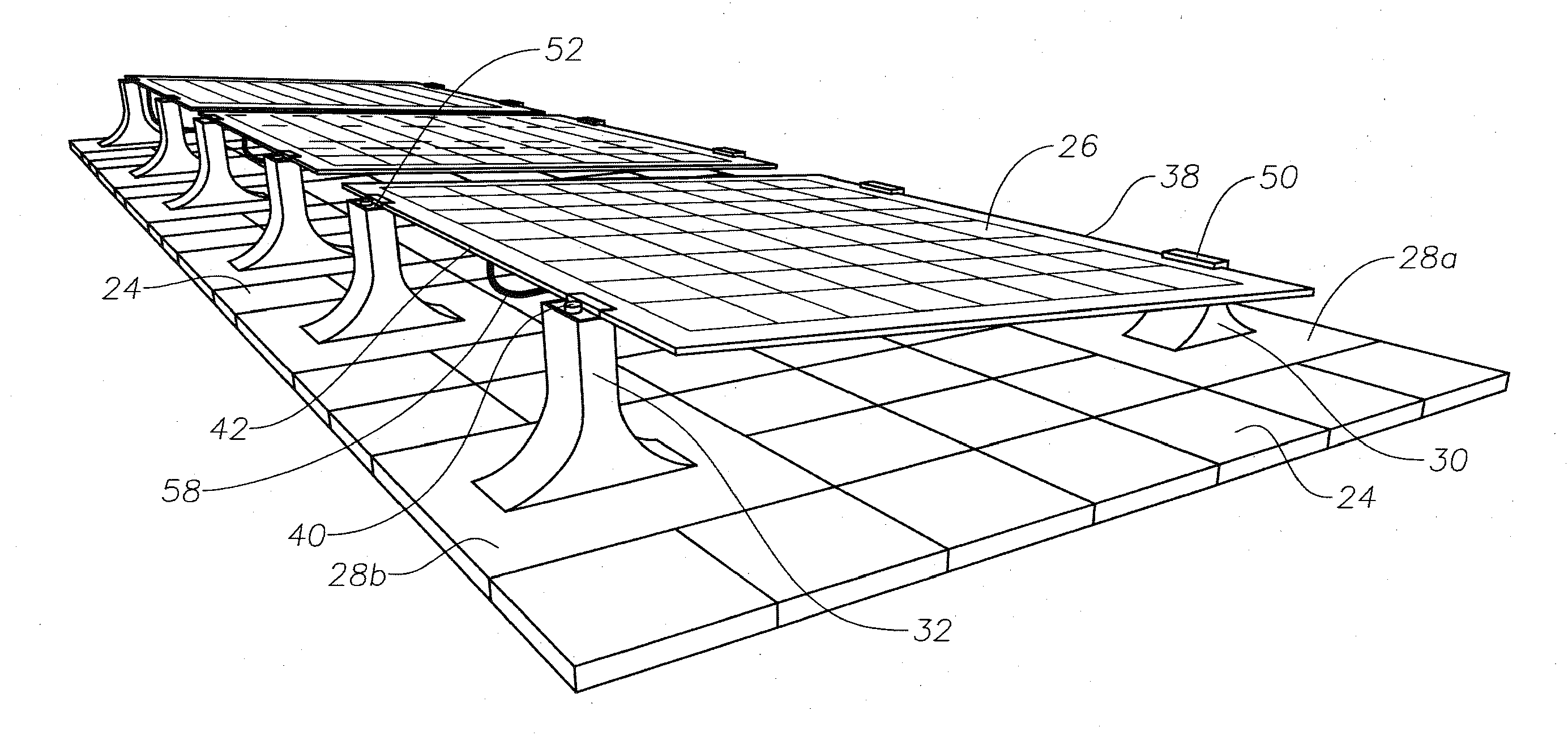 Self-Ballasted, Roof-Integrated, Lightweight FRC PV Mounting System