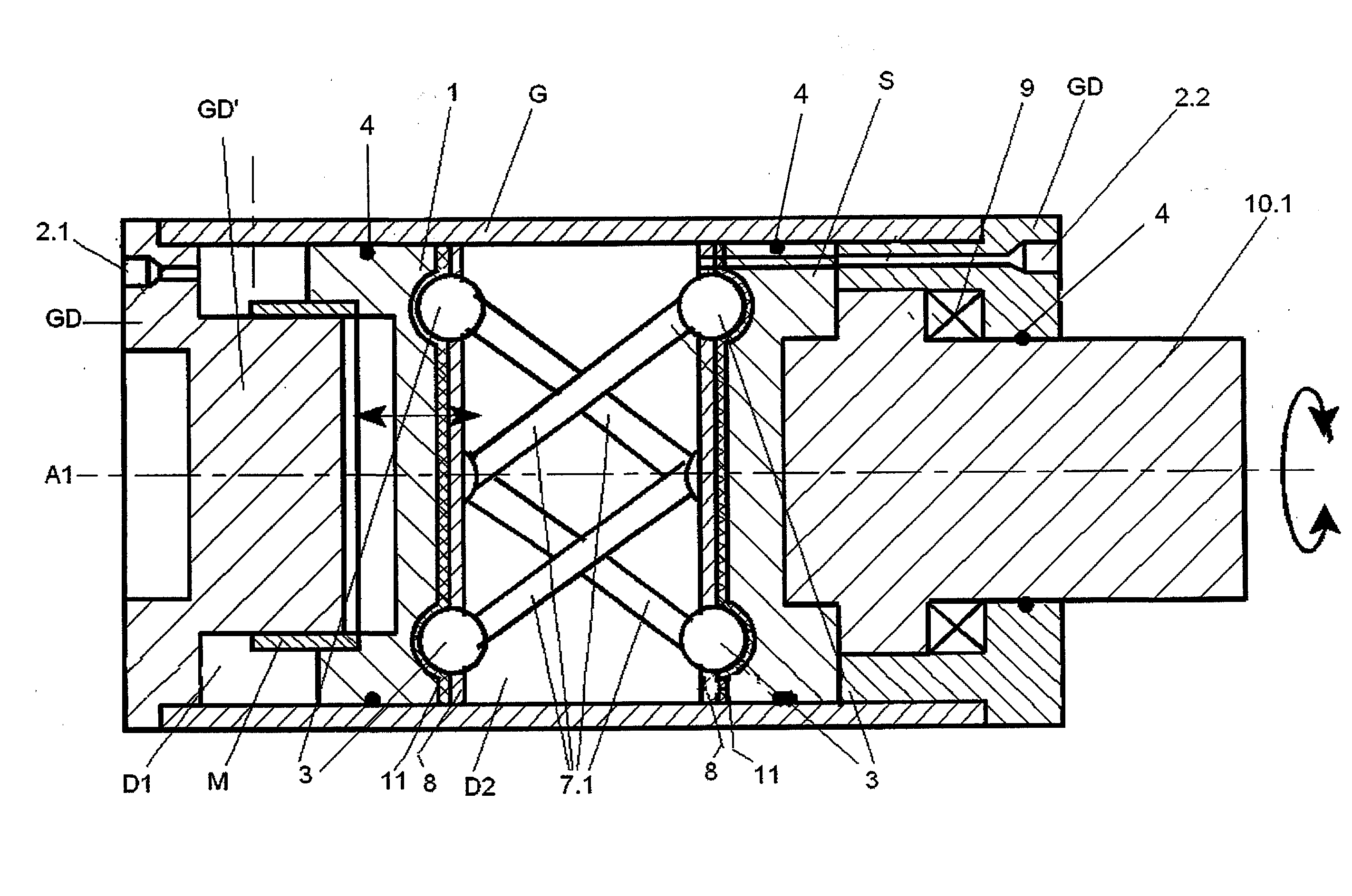 Apparatus for Compensating and/or Transmitting Forces or Torques and Rotational Movements Between Two Components
