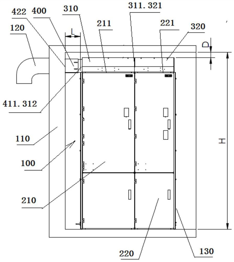 An internal combustion arc pressure relief collection device for prefabricated substations