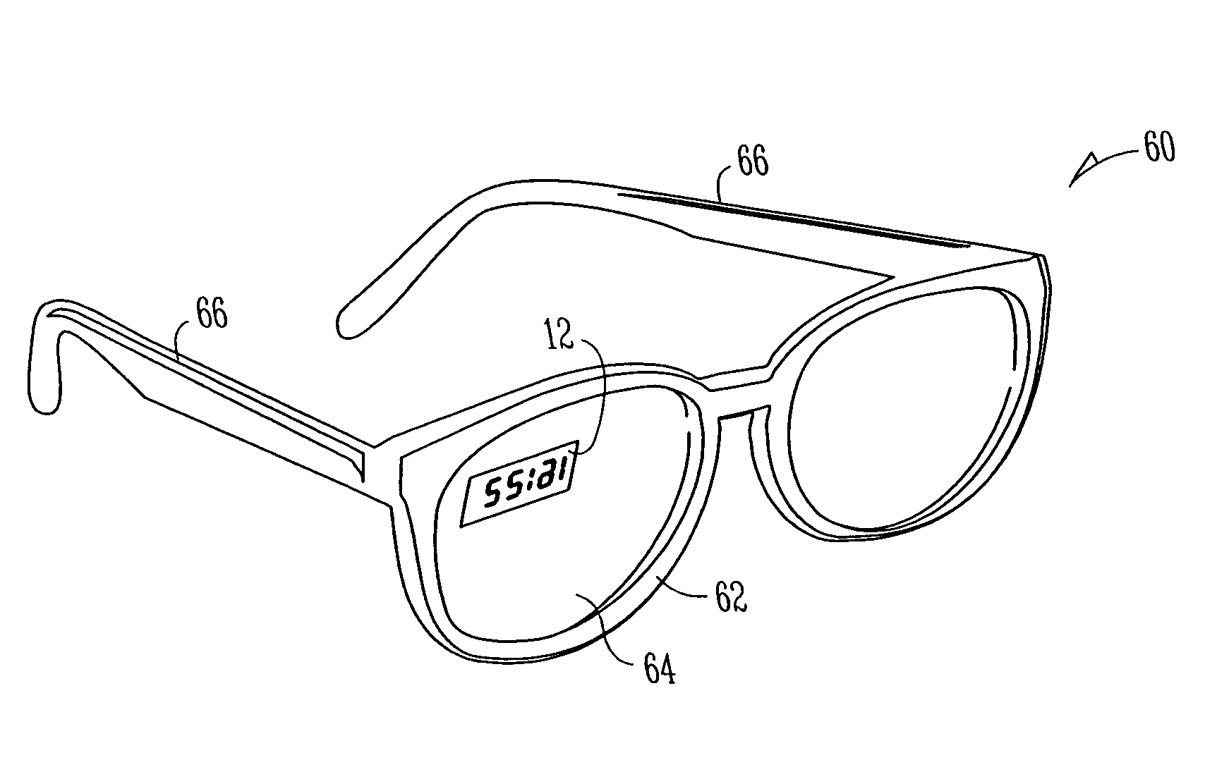 System and method for displaying information on athletic eyewear