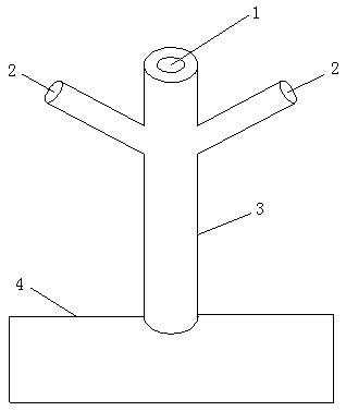 Tripod nozzle device of thermal power station ammonia-injection and denitration system