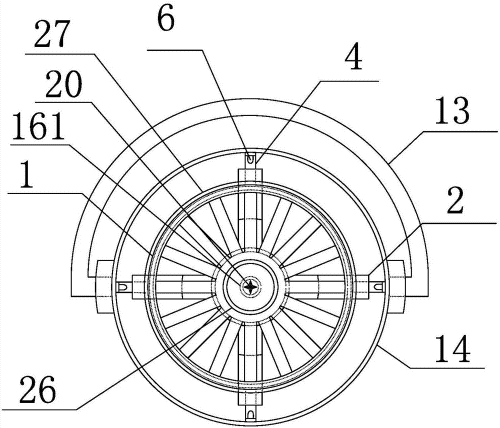 Magnetic buckle-connection type and rotary movable pin-contained self-locking elevating side shaft cylinder casing-equipped mop cleaning and drying device