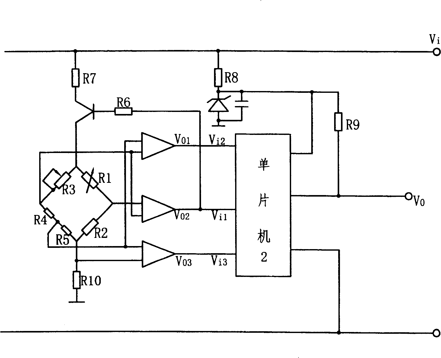 Gas flow sensor with integrated control and its integrated controlling method
