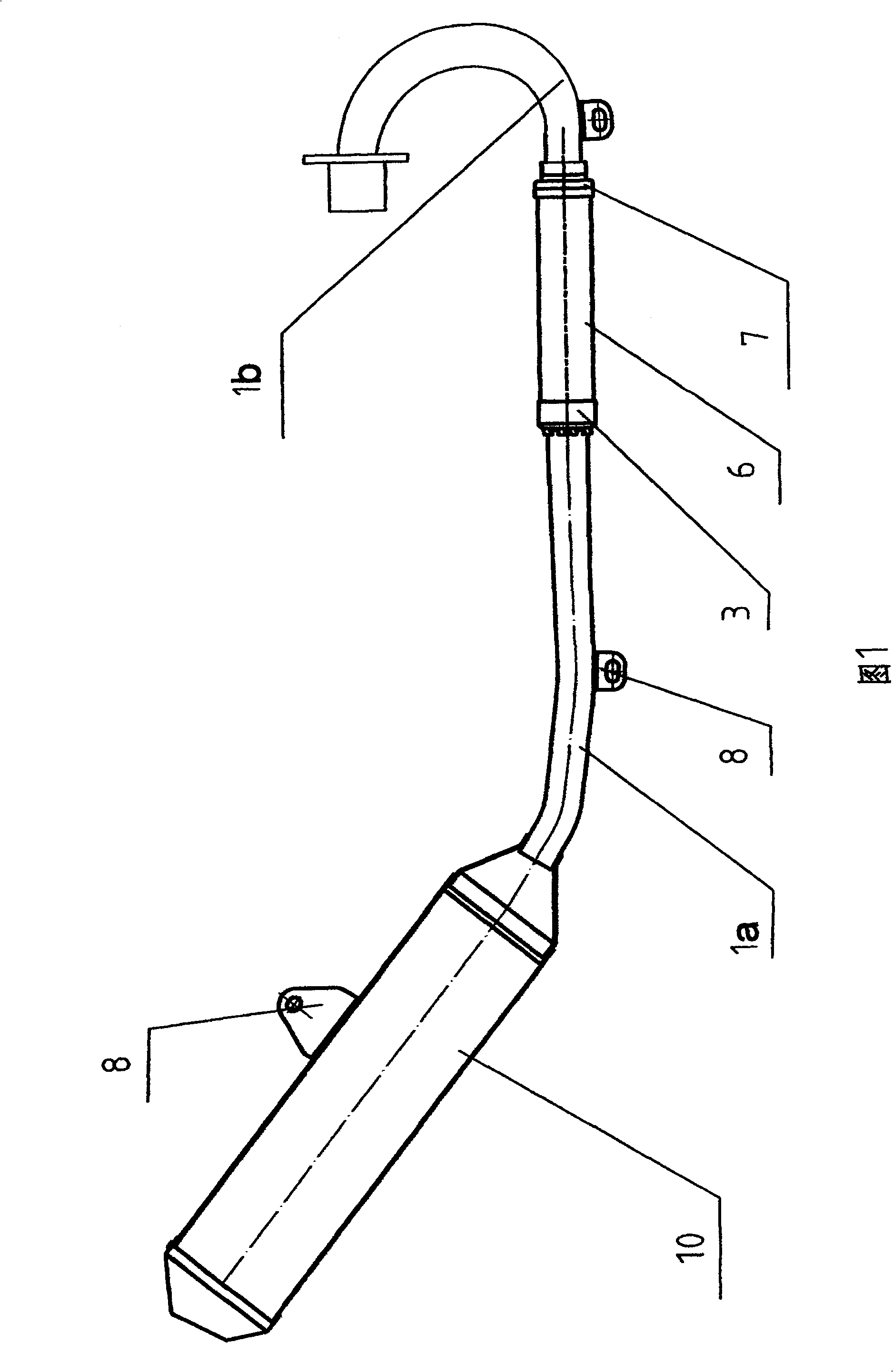 Detachable mounting structure of exhaust pipe catalytic converter