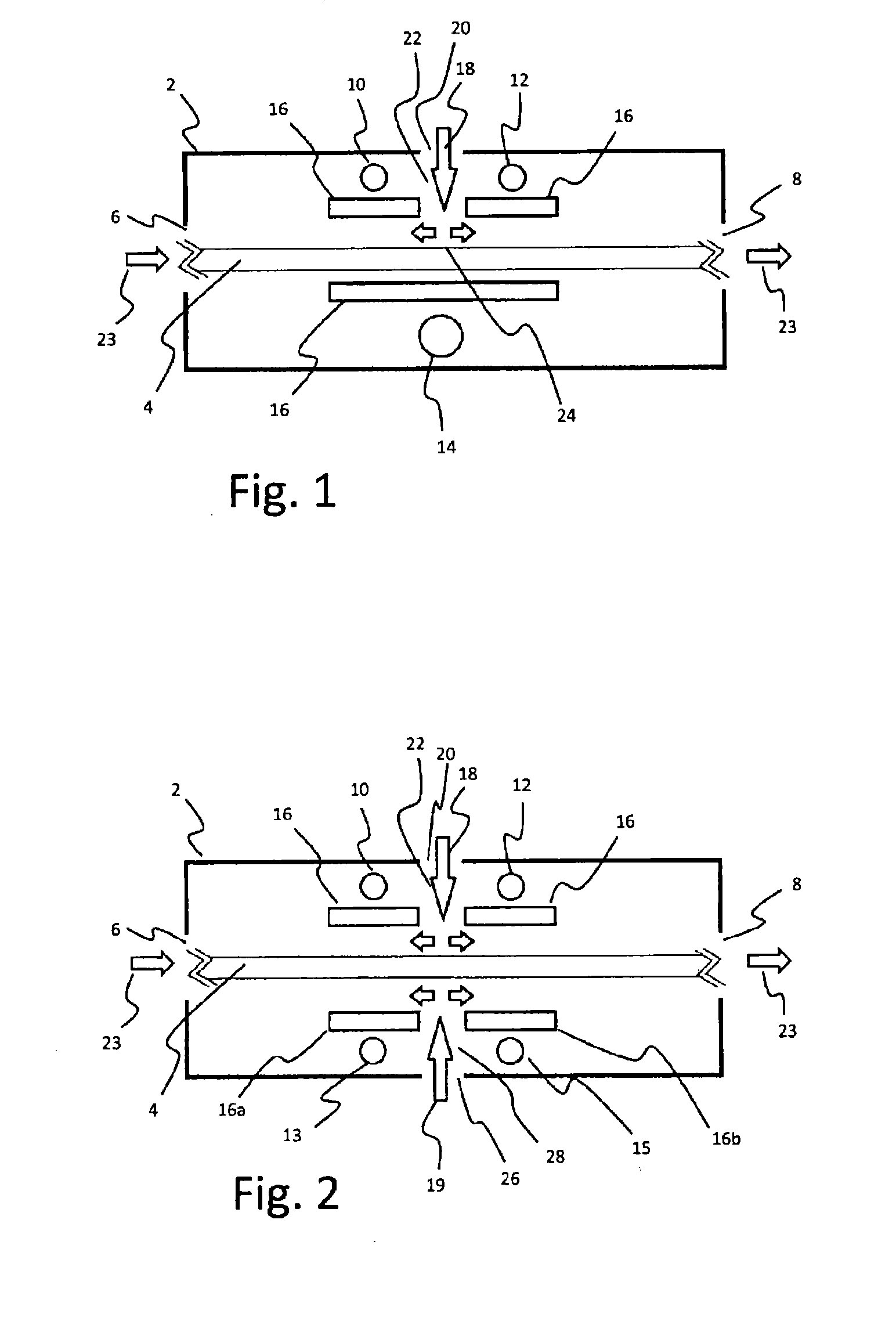 Ignition process and device for pairs of dbd electrodes