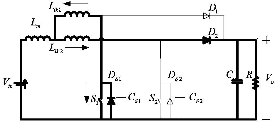 Coupling inductive type interleaving parallel Boost soft switch circuit