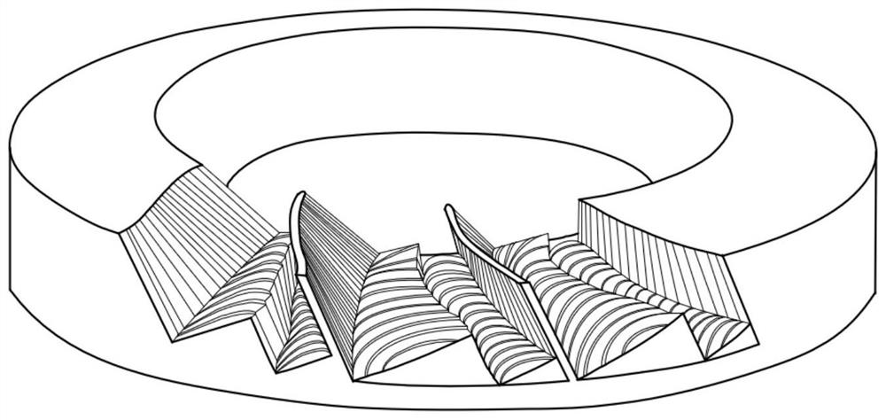 Impeller double-row slotting plunge milling complementary machining method