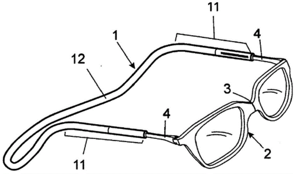 Flexible temple for spectacles