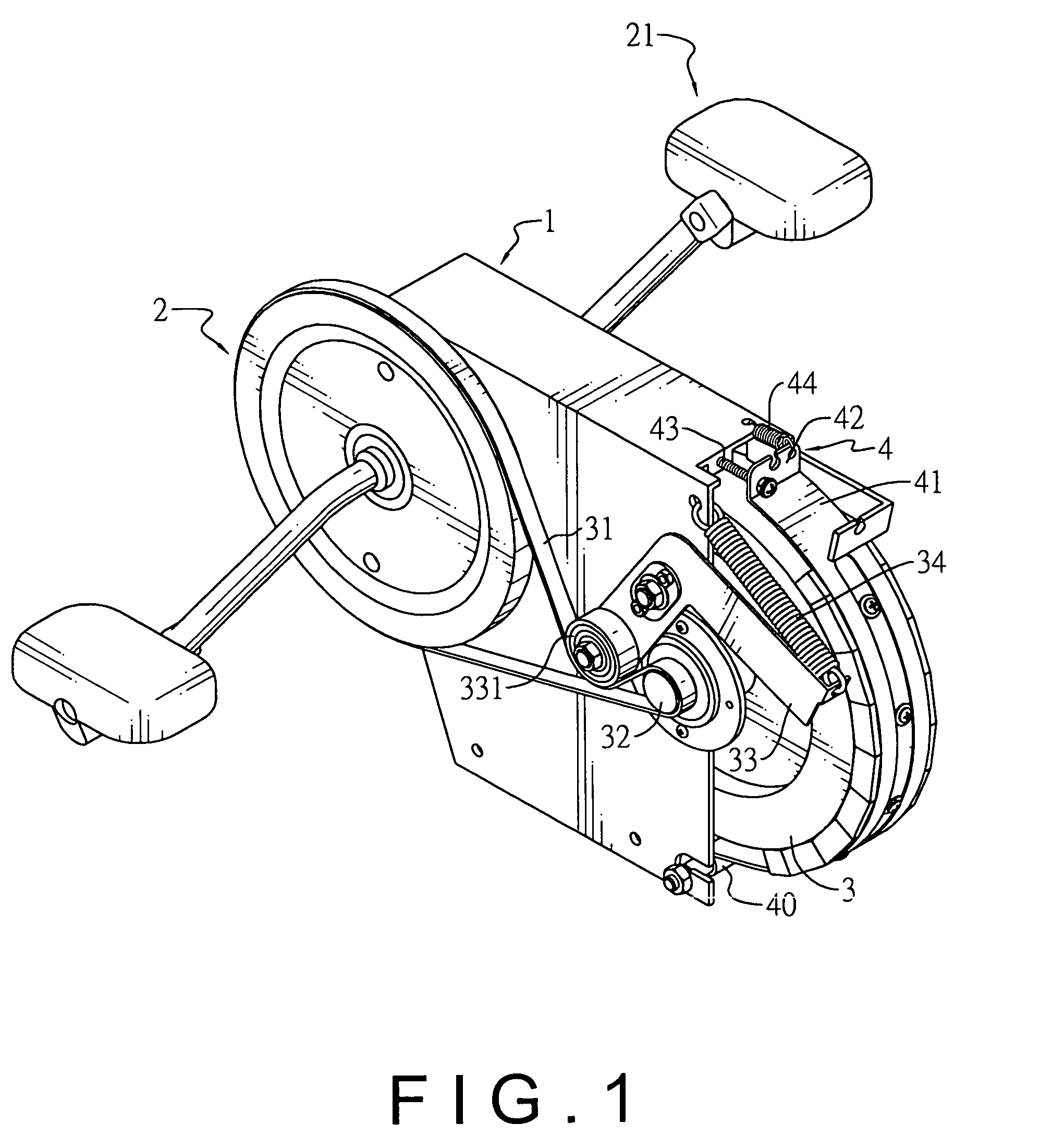 Modulated transmission assembly for an exercise bicycle