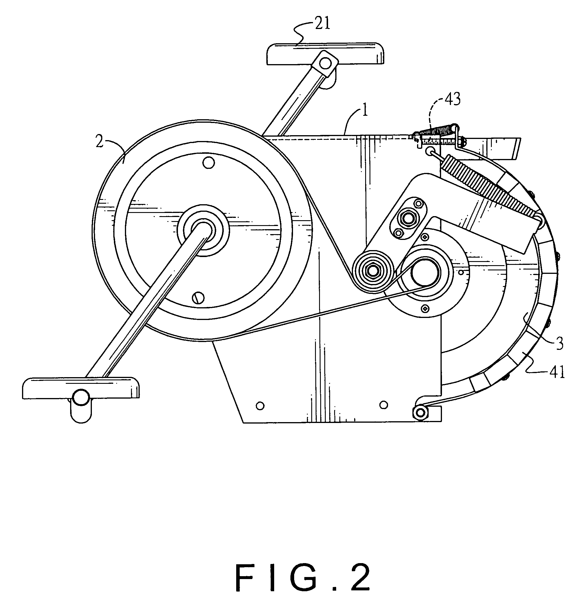 Modulated transmission assembly for an exercise bicycle