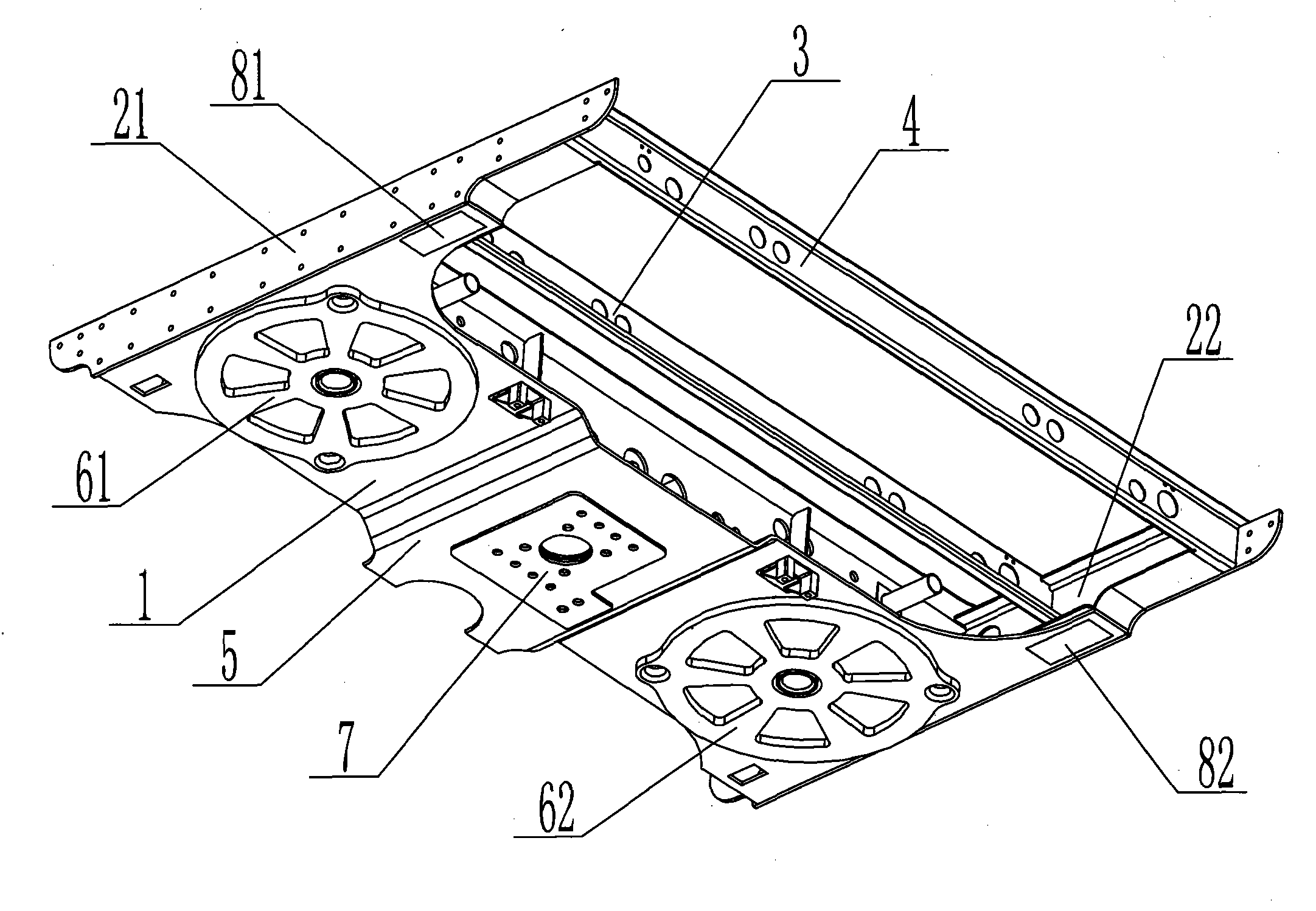 Process for producing modular sleeper beam for railway carriage