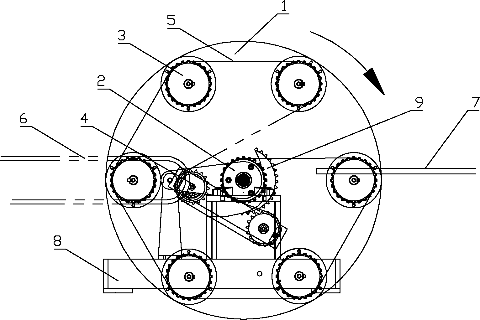 Automatic stacking mechanism of flaker