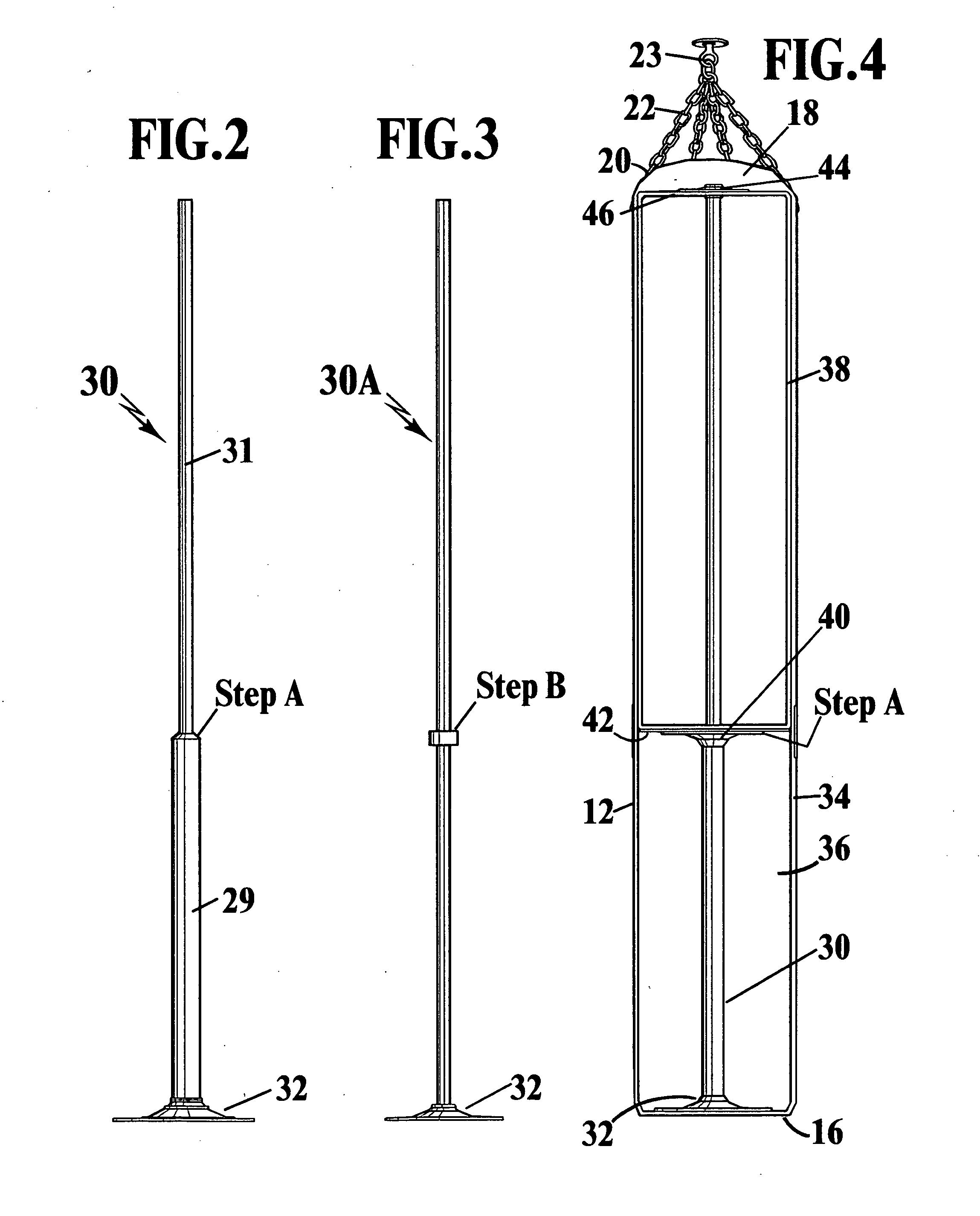 Modular heavy bag with spindle support