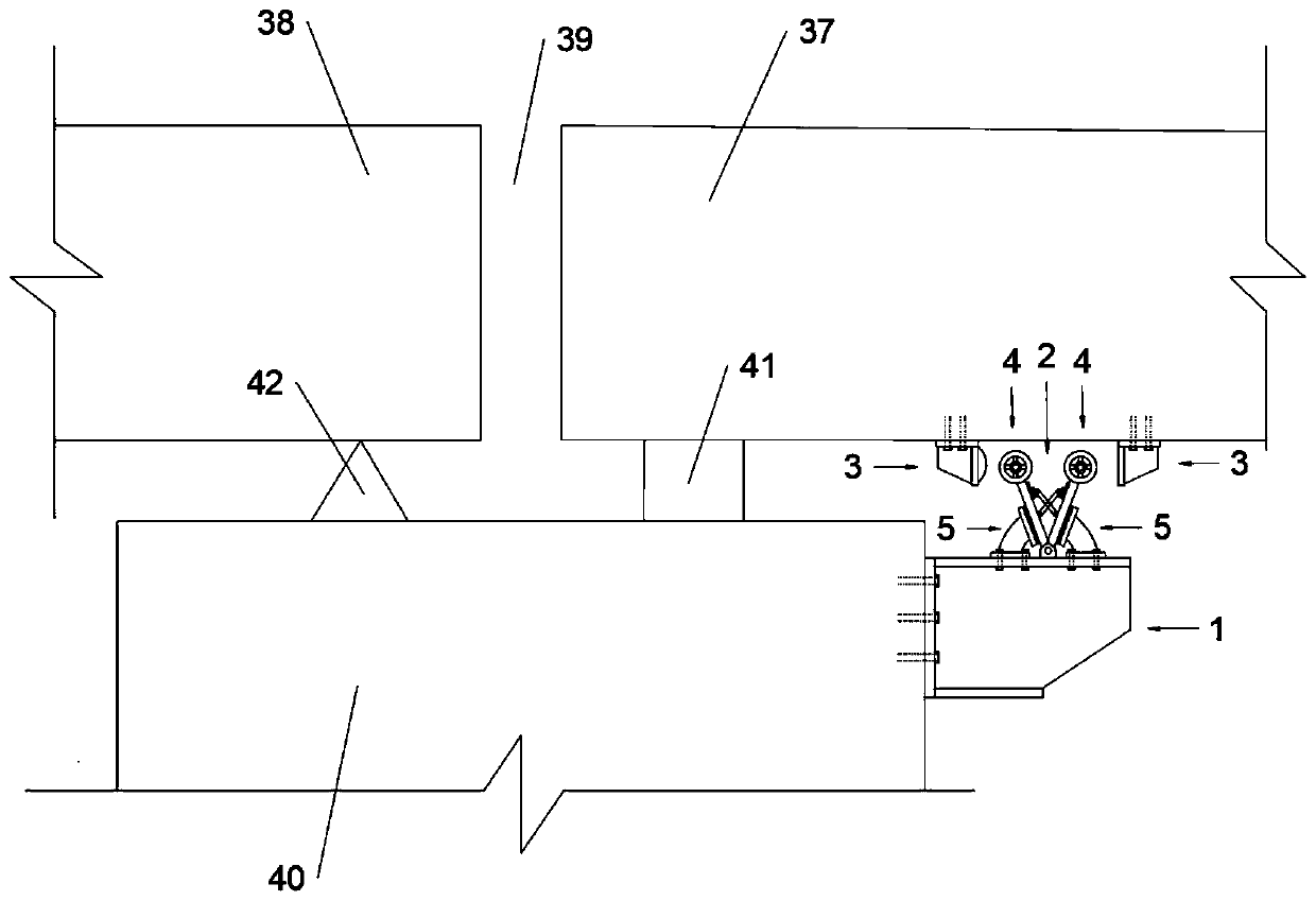 Collision rotation buffering energy dissipation type bridge anti-seismic check block structure