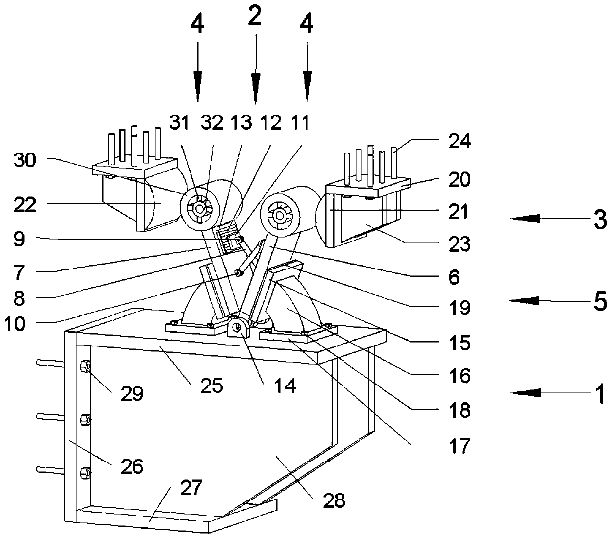 Collision rotation buffering energy dissipation type bridge anti-seismic check block structure