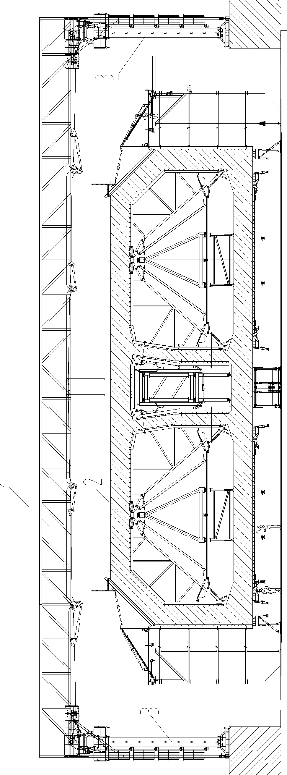 Concrete pouring device and concrete distributing device thereof