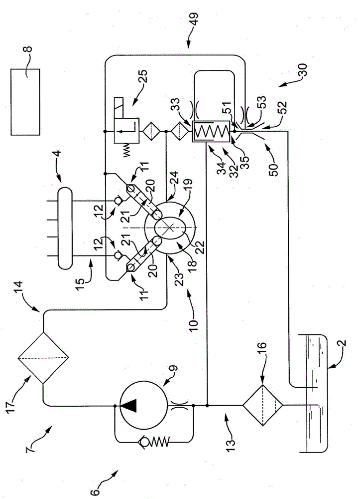 Fluid-dynamic device and fuel feed system comprising said fluid-dynamic device