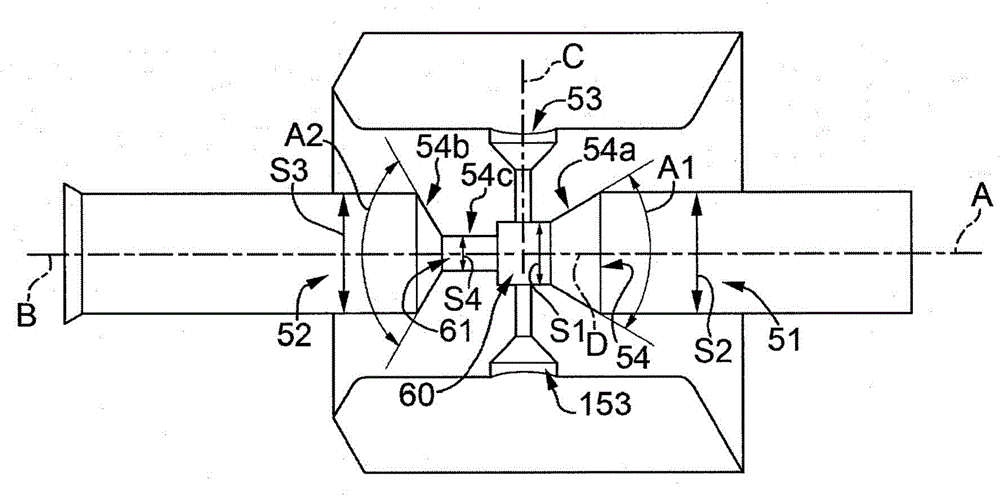 Fluid-dynamic device and fuel feed system comprising said fluid-dynamic device