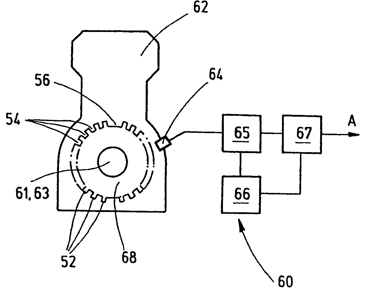 Extrapolation method for the angle-of-rotation position