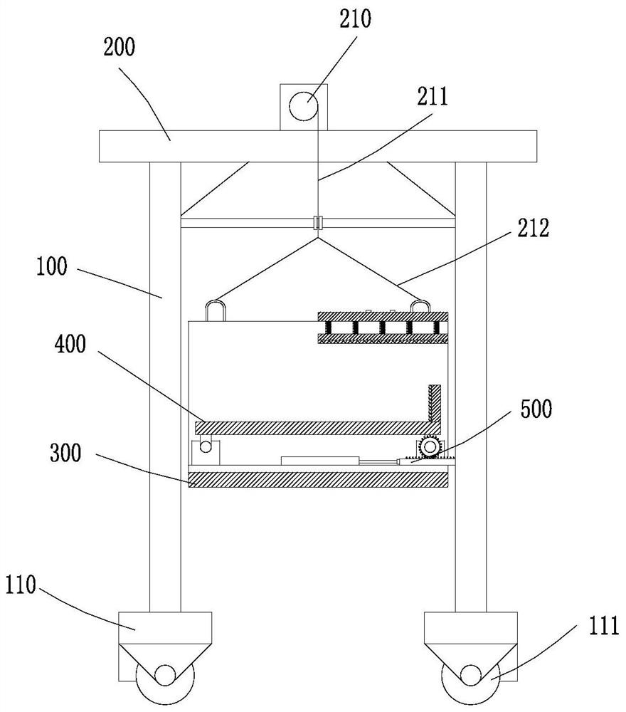 Building assembly hoisting device and construction method thereof