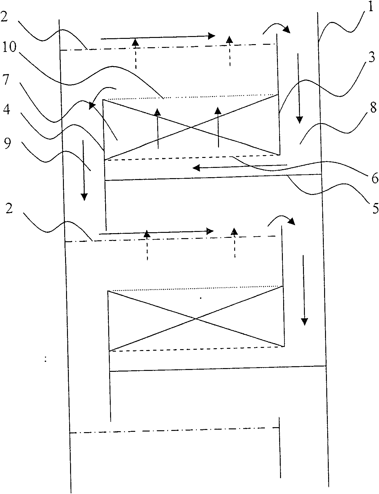 Catalytic distillation tower reaction segment structrue