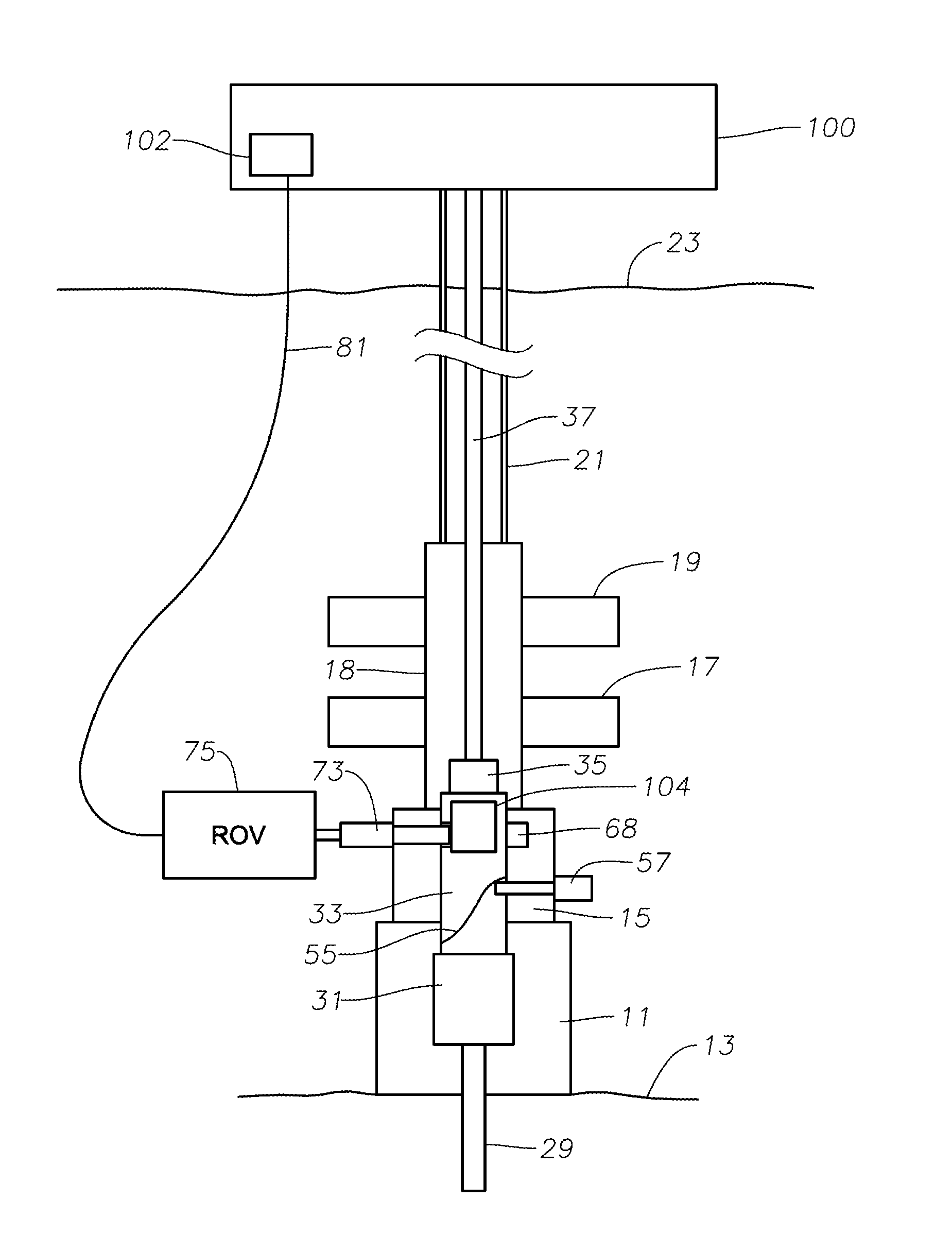 System and method for inductive signal and power transfer from ROV to in riser tools