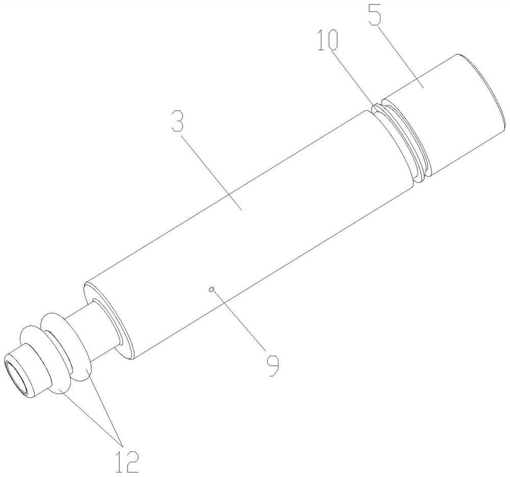 Buried cylinder needle applied to in-mold burying of screw