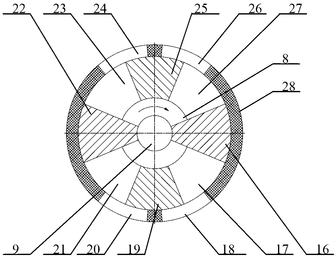 Incomplete gear mechanism-driven blade differential pump