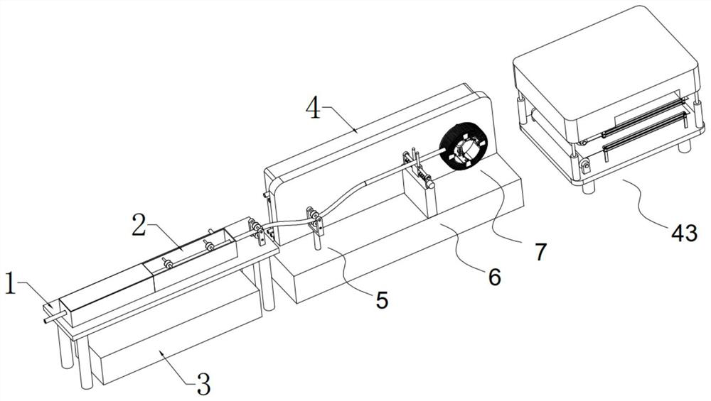 Winding and packaging equipment of automobile protective tube plastic extruding machine