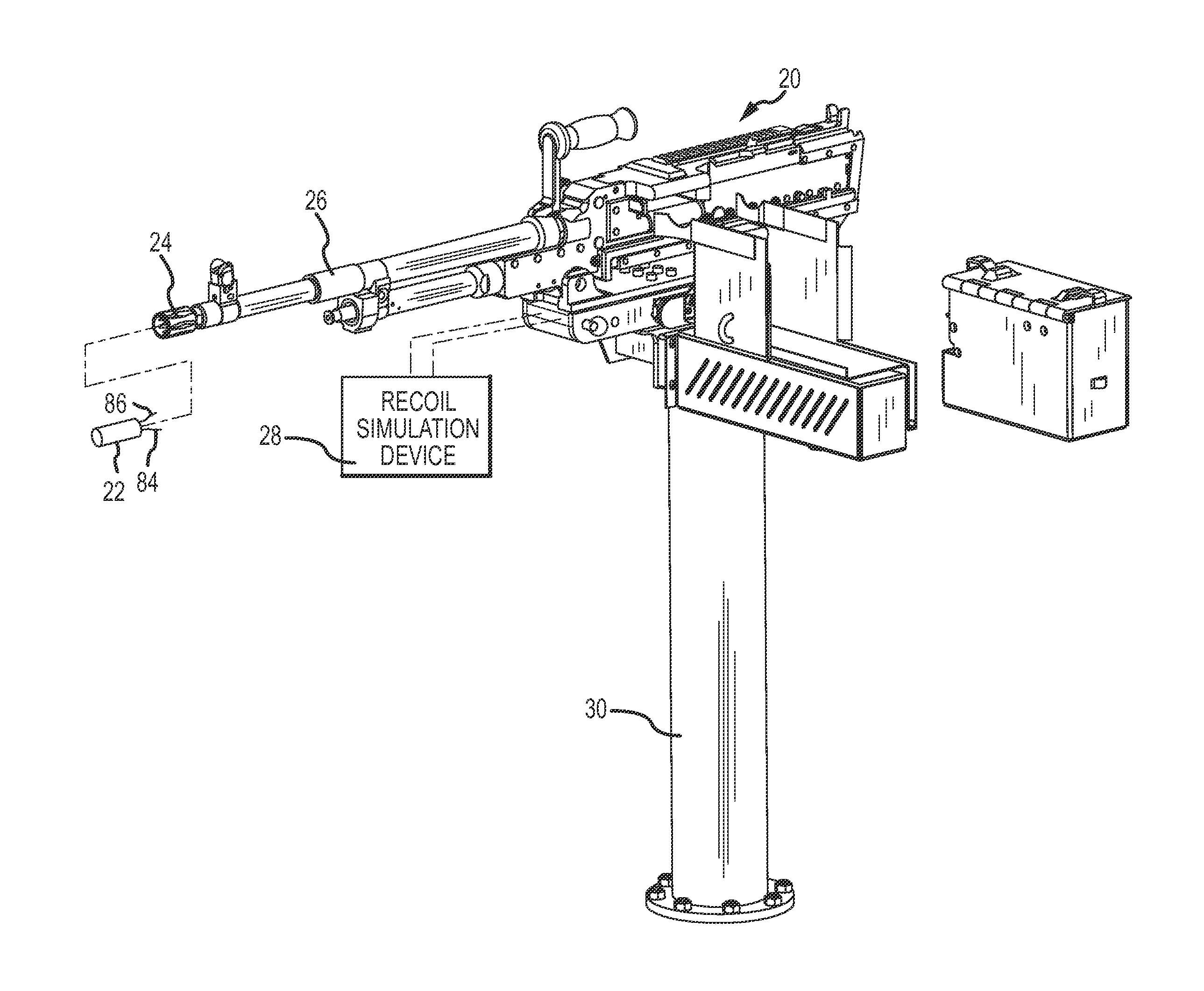 Muzzle Flash Simulator and Method for an Imitation Machine Gun