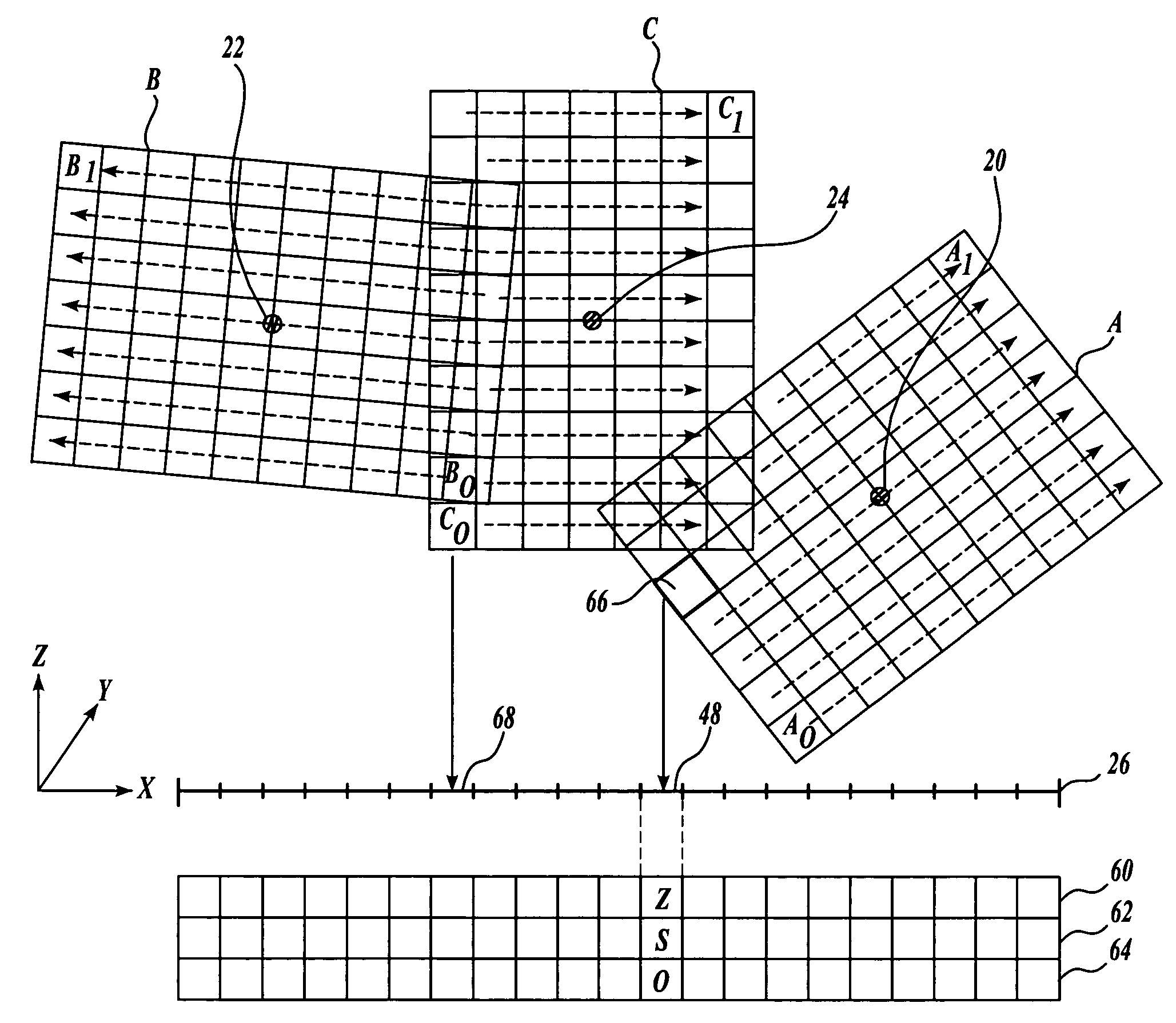 Method and system for rendering voxel data while addressing multiple voxel set interpenetration