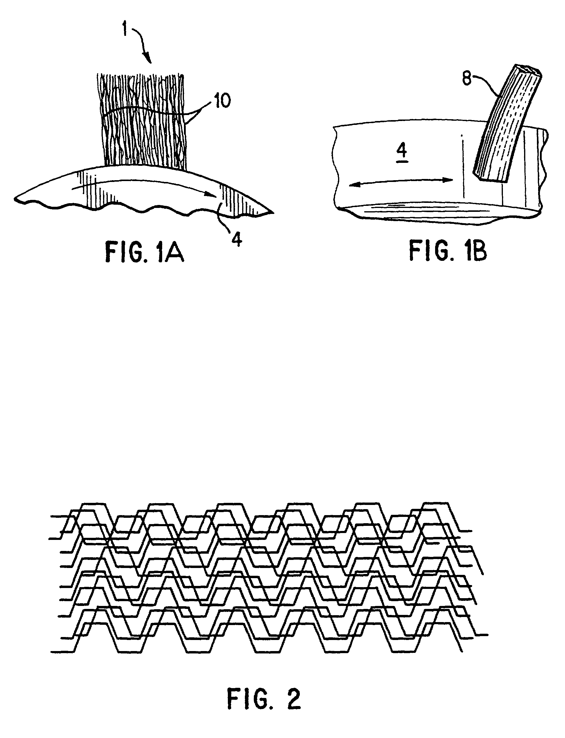 Continuous metal fiber brushes