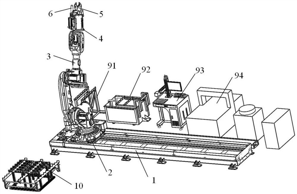 Bar production line cooling bed sampling robot system and sampling method