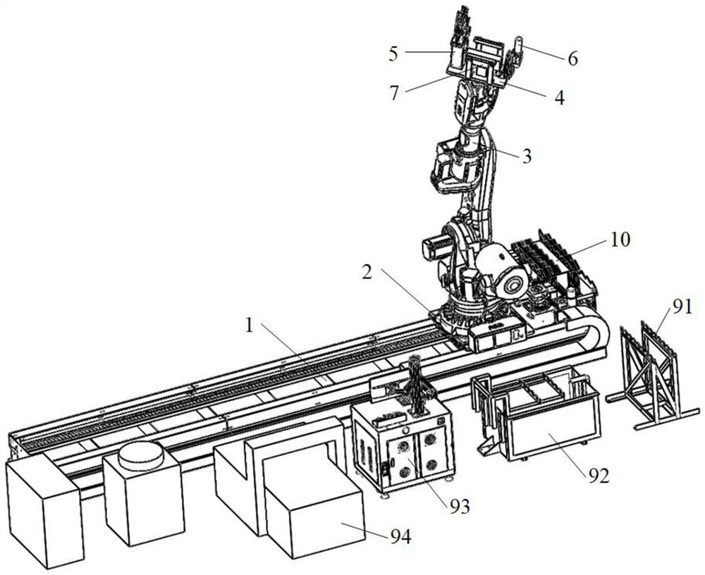 Bar production line cooling bed sampling robot system and sampling method