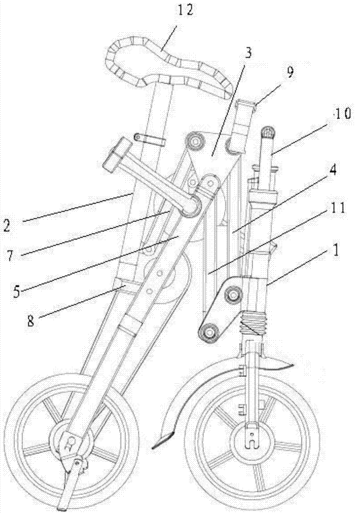 Quick folding structure for electric bicycle or bicycle