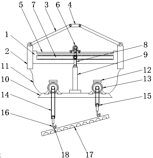 Interlocking segment upper cover mold lifting and overturn device