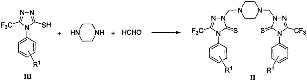 Triazole Mannich base compounds containing trifluoromethyl and piperazine, as well as preparation methods and application of triazole Mannich base compounds