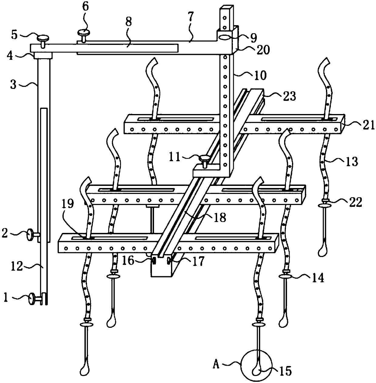 Pneumoperitoneum-free laparoscope hanger