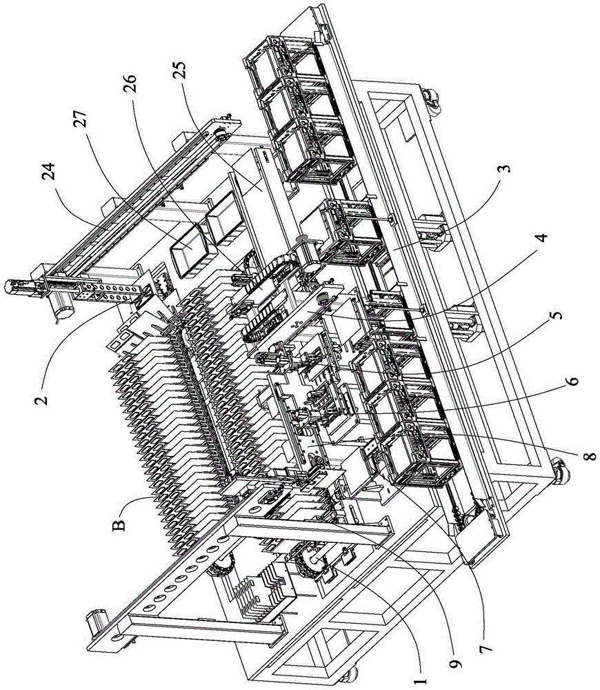 Automatic loading and unloading device for batteries
