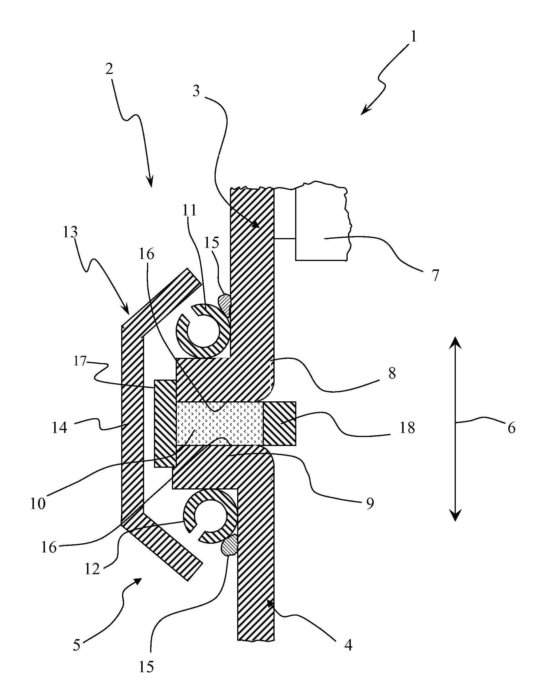 Exhaust gas cleaning device, exhaust system and clamp connection