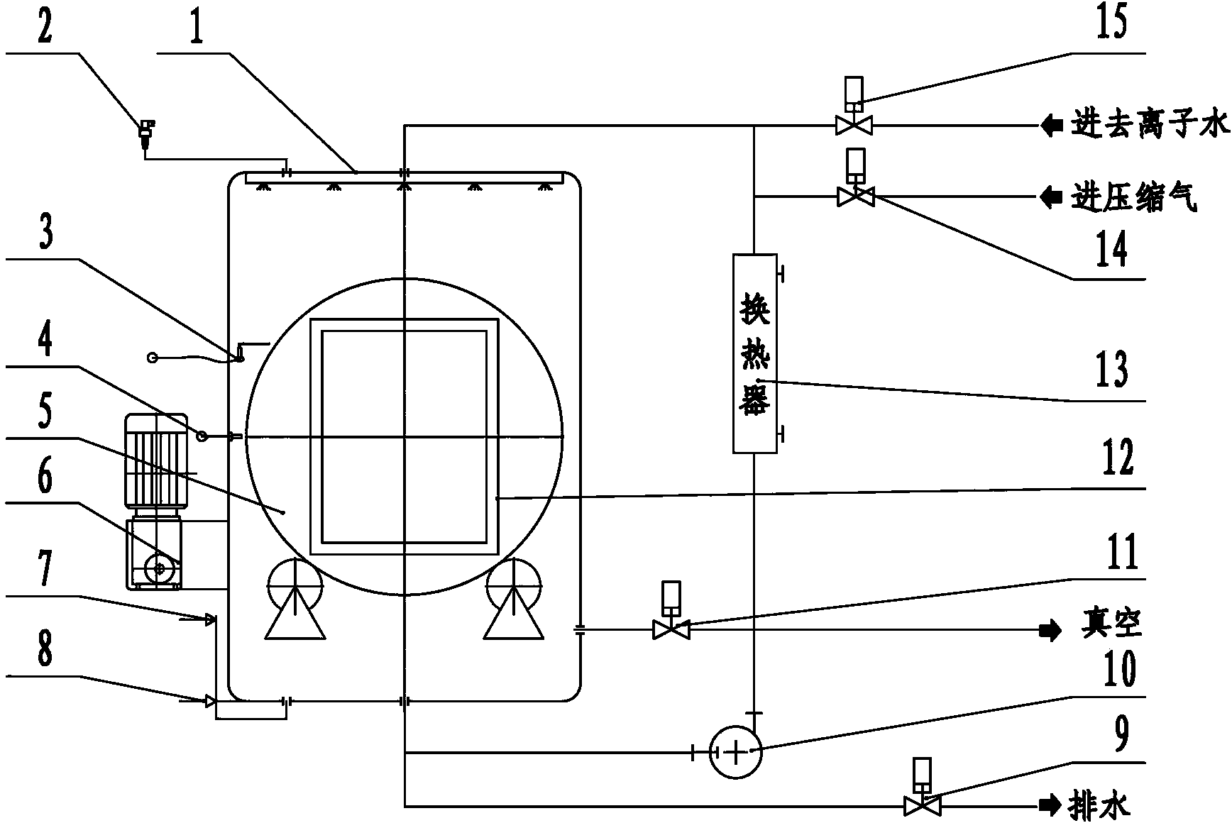 Inverted vacuum dewatering device used after cleaning and sterilization of open ampoule bottle