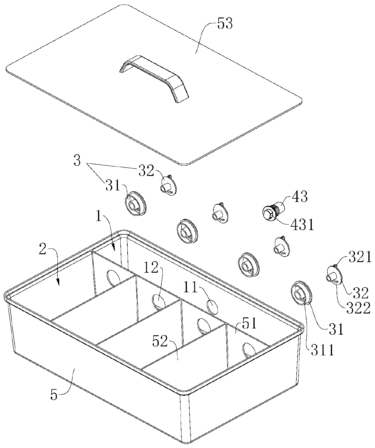 Multi-steaming-chamber cooking ware and steaming box with same