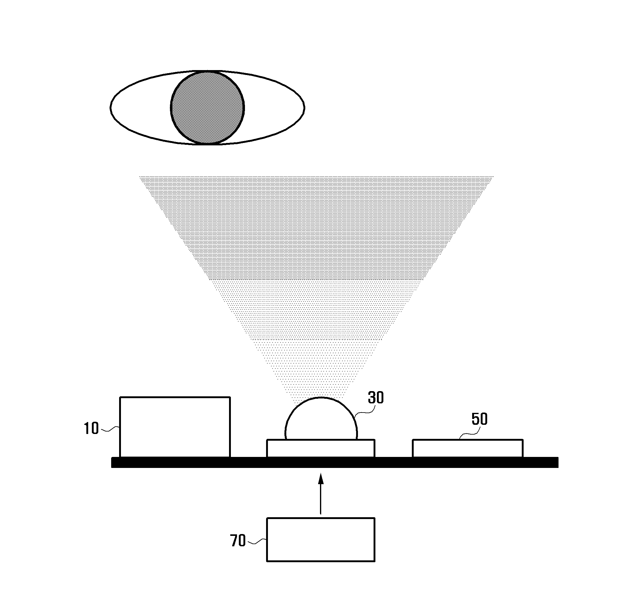 Terminal and method for iris scanning and proximity sensing