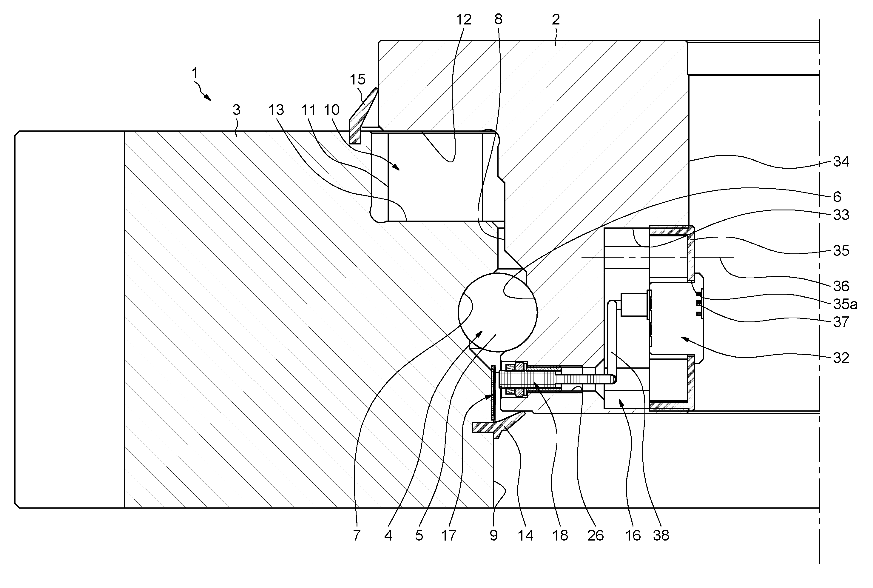 Bearing equipped with an axial displacement detecting device